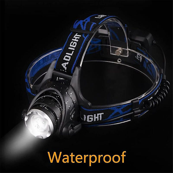 Tehokas LED-otsalamppu, ladattava taskulamppu, otsalamppu, 3 tilaa, säädettävä otsalamppu, LED-otsalamppu