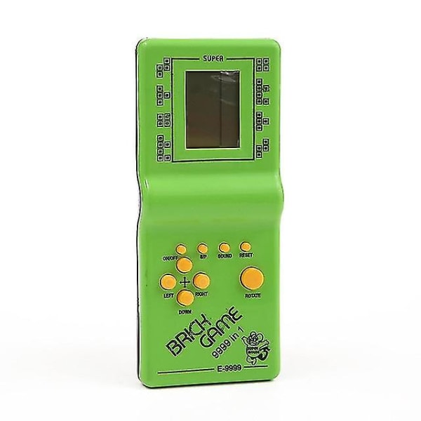 Klassinen kädessä pidettävä pelikone Tetris-peli lasten pelikonsolilelu musiikin toistolla Retro lasten ilopelit -soitin Green