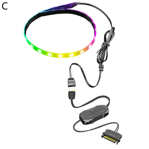 COOLMOON LED-lysstripe Magnetisk 40cm PC Datamaskin Kabinett RGB Lysstang med 4Pin RGB/5V ARGB C