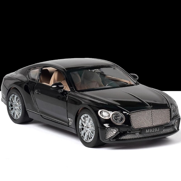 Bentley urheiluauto pienoismalli valolla ja avattavalla ovella, musiikilla varustettu simulointileluauto Black