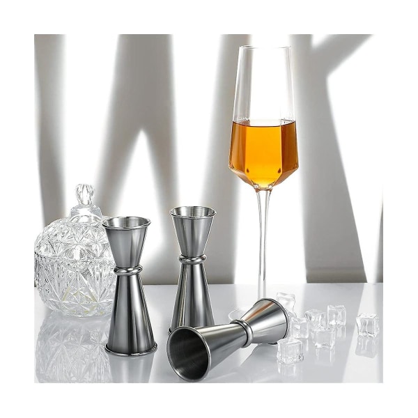 9-delad jigger för bartending, cocktailjigger 2 oz 1 oz, 304 rostfritt stål shotglas mätning