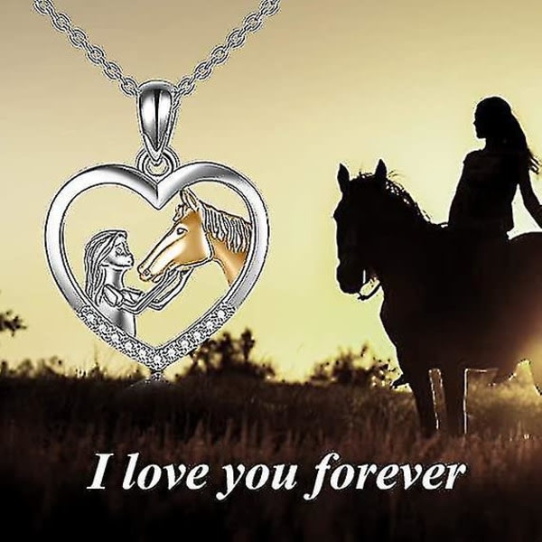Halsband med hästberlock i guld, hästberlock i silver, flickor med häst, present till kvinnor och flickor