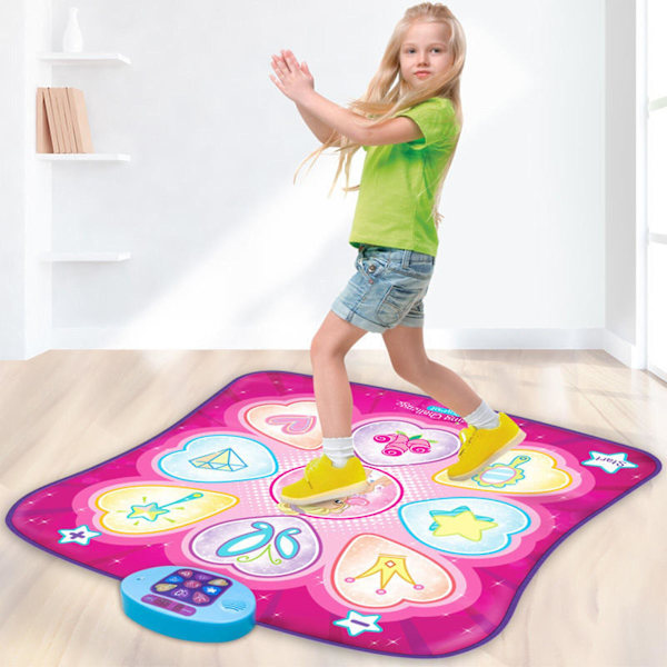 Bestselger Dansematte for Barn - 7 Spillmoduser, 10 Utfordringsnivåer, 10 Innebygd Musikk Og Led-lys brown