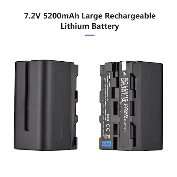 NP-F750/ NP-F770 Kameran akku ja laturisarja 1 kpl 7,2 V 5200 mAh Suuri ladattava akku USB:llä