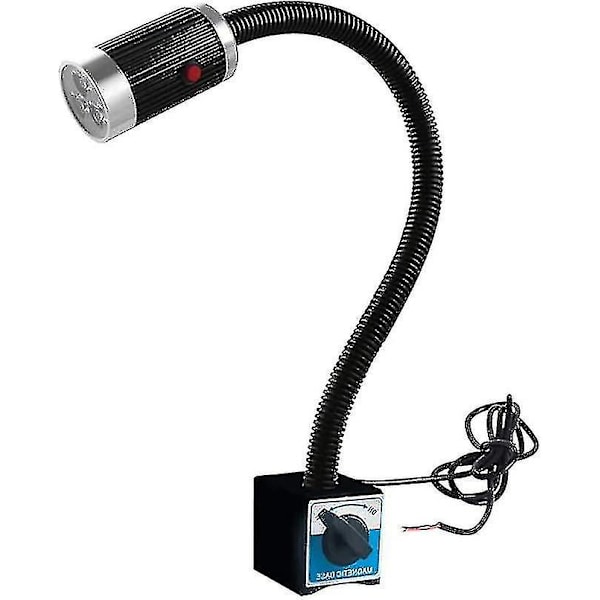 Justerbar LED-arbejdslampe i aluminiumlegering med magnetfod, LED-maskinarbejdslampe 360 roterbar med afbryder, til CNC-værktøjsmaskine, 9w 220v - - - -
