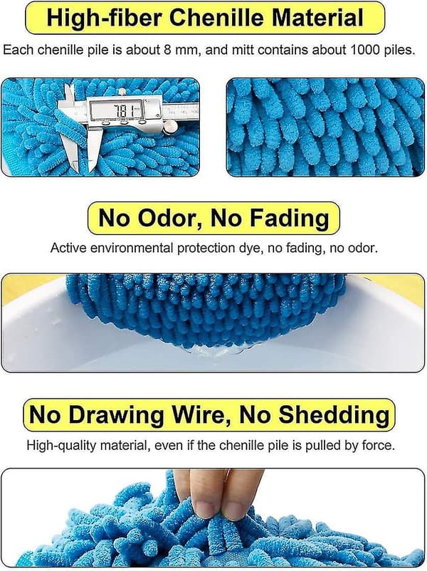Bilserviet 2-pak - Stor størrelse Mikrofiber Serviet Bilvask Servietter Premium Chenille