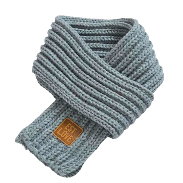 Barn Vinter Halsduk Tjock Enfärgad Stickad Mjuk Hög Elasticitet Håll Varm Pojkar Och Flickor Lätt Halsduk För Dagligt Bruk One Size Grey