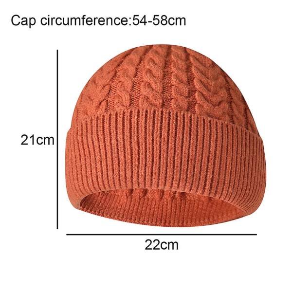 Varm Strikket Tykk Baggy Slouchy Beanie Skull Cap For Menn Dame Gaver Svart Orange