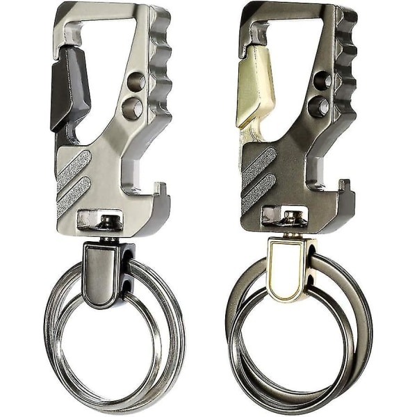 2-pakks nøkkelringkarabinkrok Nøkkelring i metall Mini-karabinkrok Nøkkelring for nøkler Camping Reise (hy)