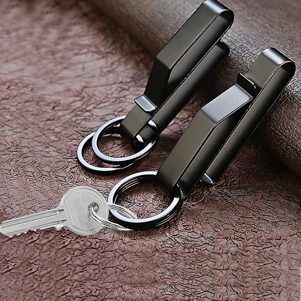 2-pack nyckelhållare i rostfritt stål för bälte, för män, smygig vandring, brandkår, polis