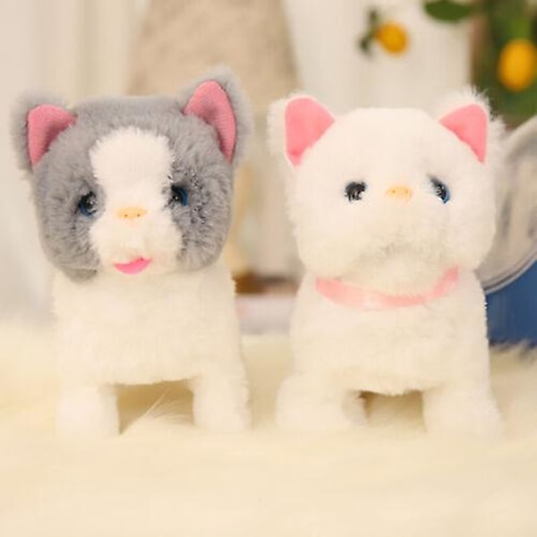 Elektronisk Plushkatt Leksak Gående Mjåv Plushkatt Leksak Fylld Leksak Barnfödelsedagspresent B