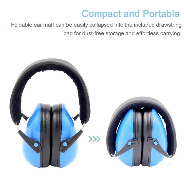 Justerbare, sammenklappelige høreværn til børn, støjreducerende høreværn Blue