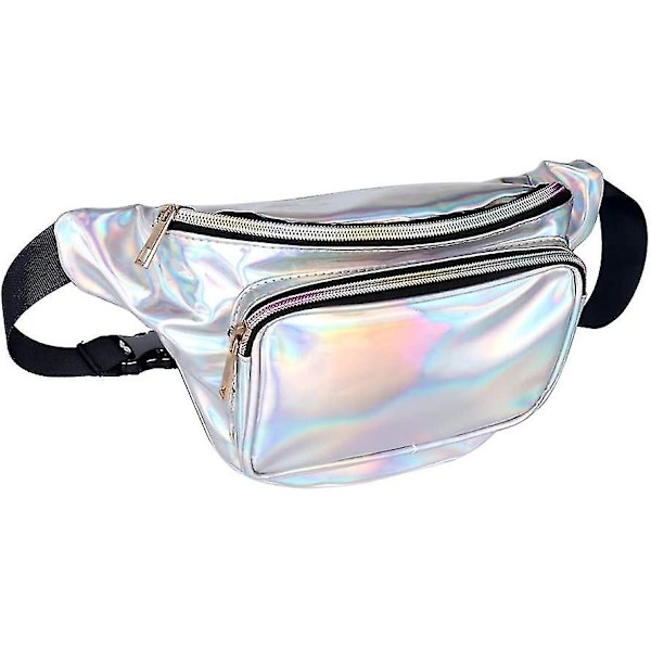 Holografinen vyölaukku naisille/miehille, vedenpitävä PVC-vyölaukku, laser-vyölaukku säädettävällä vyöllä (hy)