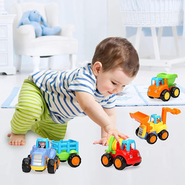 Baby Toy Car Friction Powered Cars For 1, 2, 3 Years Old Toddler, Push And Go Car Toy Sets