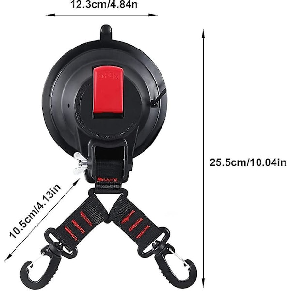 Yaju Heavy Duty Imu-Ankkuri Kiinnityskoukkuilla Kiinnityshihna, Monitoiminen Leirintäpeite Tarvike Auton Sivu markiisi (2kpl musta