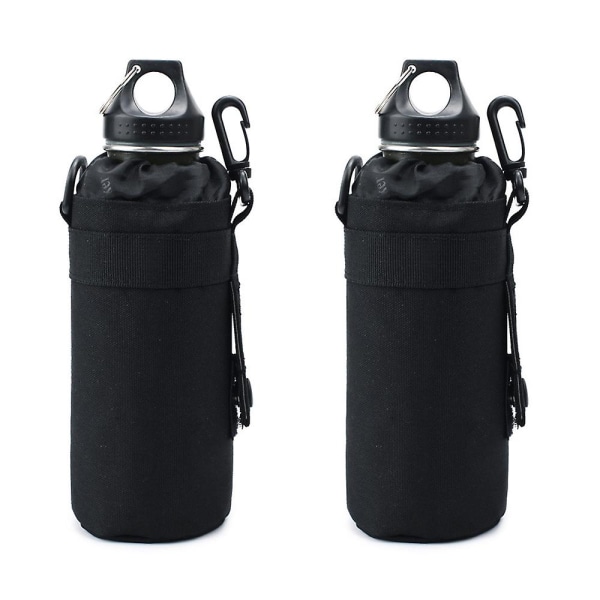 Flaskeholdertaske til rygsæk Praktisk opbevaring af vandflaske, sort