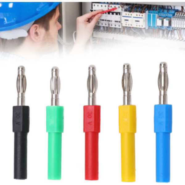 Bananstikforbindelse 5 stk./sæt J.20012, 4 mm han til 2 mm hun adapter til multimeter