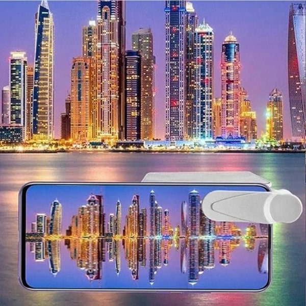Smartphone Kamera Spejl Refleksion Clip Telefon Reflektion White