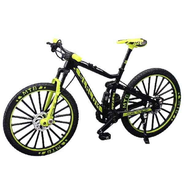 Minicykel Model Legetøj Legering Plast Downhill Mountain Bike Legetøj Gaver til drenge Black-green