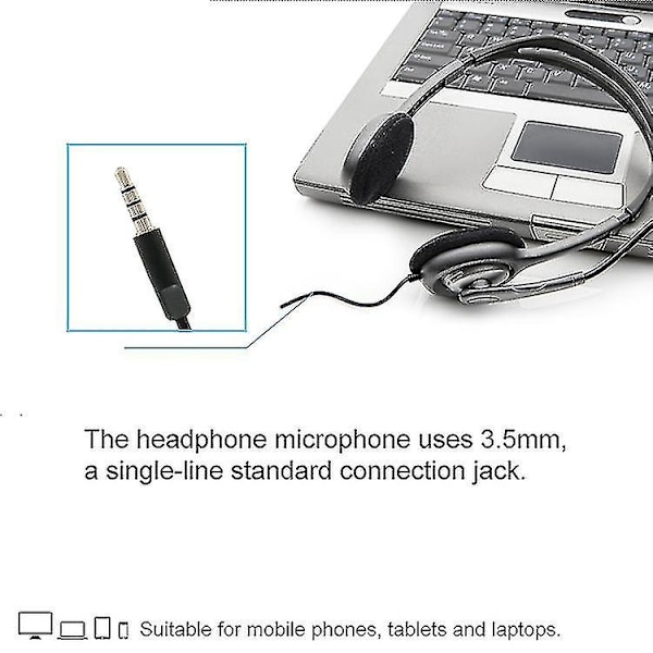 Logitech H111 3,5 mm plugg musikk stemme stereo hodesett