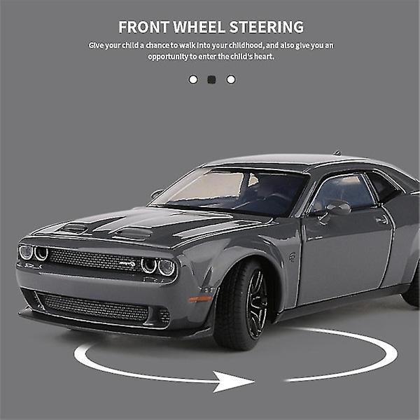 1:32 Dodge Challenger Srt Legering Sportsvogn Model Diecast & Legetøjs Metal Muskelbil Model Simulering Lyd Og Lys Børns Gaver Black