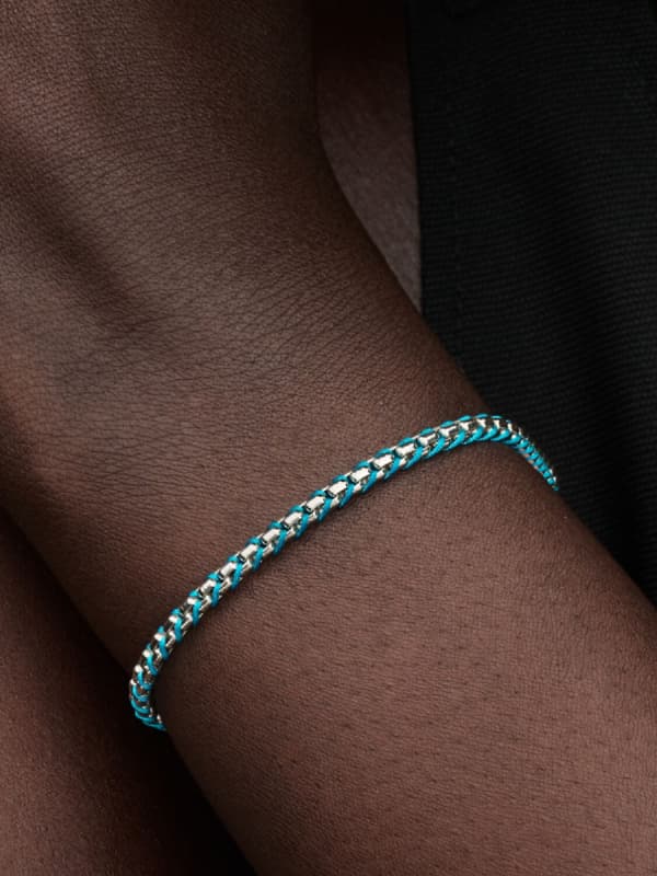 Pandora - Blått rep ormkedjearmband - Sterling silver 7.5in/19cm
