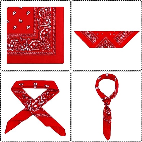 3-pak Multifunktionelle Bandanas Paisley Print Cowboy Hovedbånd Halstørklæde Unisex Hovedbeklædning