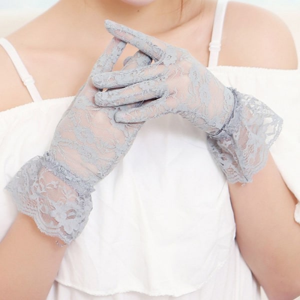 Party Dressy Gloves Blondehandsker grey