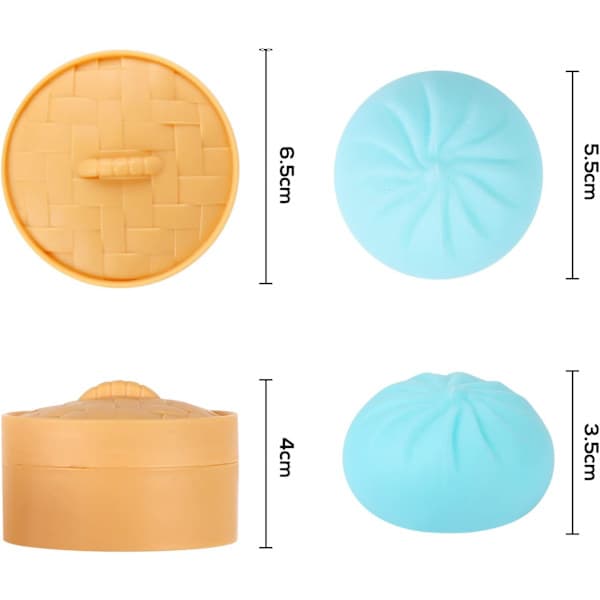 4-pack färgglada dumpling-stressbollar Fidget Sensorisk Leksak, Klämbar Degboll Stressavlastande Handleksak