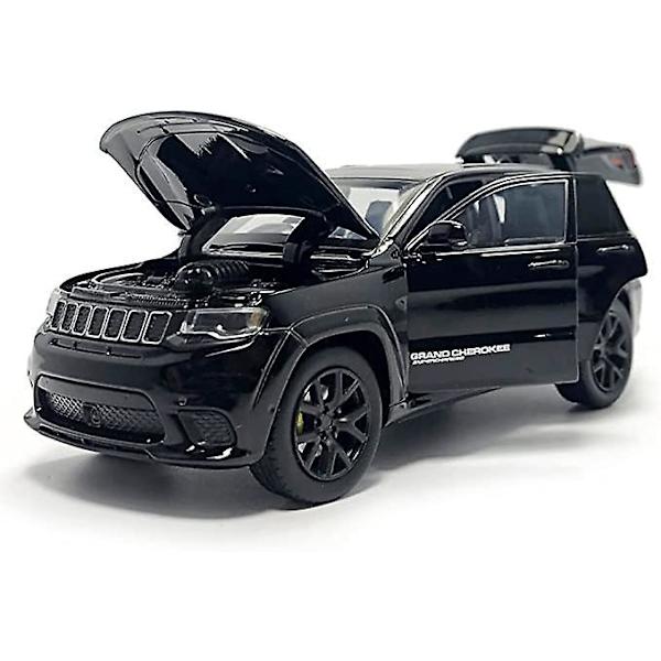 Grand Cherokee Trackhawk Lekebil Diecast Model Bil 1/32 Skala Suv Kjøretøy Metall Sink Legering Støping, Lys Lyd, 4 Dører Åpne, Gutter Leker Barn Bursdag