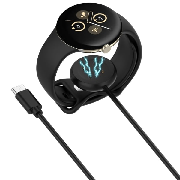 Latausteho Kestävä Sopii Pixel Watch 2:lle Magneettinen USB Nopea Latauskaapeli Telakointiasema Älykelloasema - White Type C