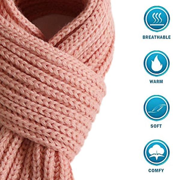 Barnas strikkede varme skjerf for gutter og jenter pink