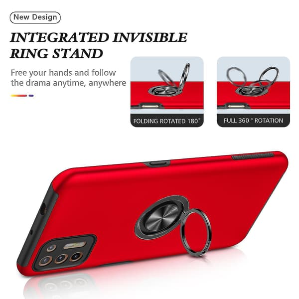 Til Motorola Moto G9 Plus Pc + Tpu Magnetisk Etui Red
