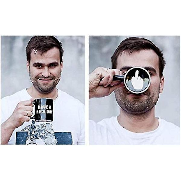 Hav en god dag kaffekrus Midterste finger Sjov kop til kaffe mælk juice
