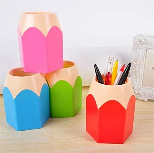 Pen Vase Blyantholder Sminkebørsteholder Stasjonær Skrivebordsarrangør Stasjonær Oppbevaring (Rosa)