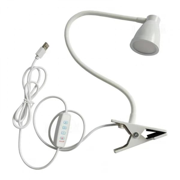 Klips på lys, leselys klips til hodegjerde/lysfarge endres/natt seng leselampe klips på skrivebord og datamaskinusb led liten bordlampehvit_hmy