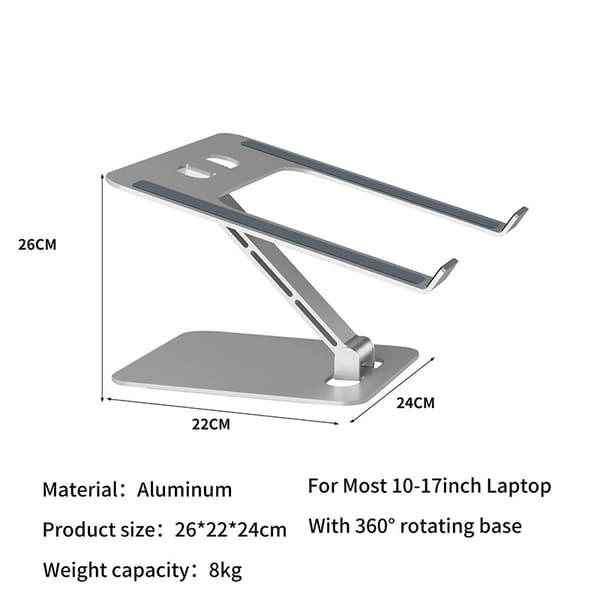 Laptopställ Skrivbord, Ergonomiskt Vikbart Datorställ med Justerbar Höjd Gold