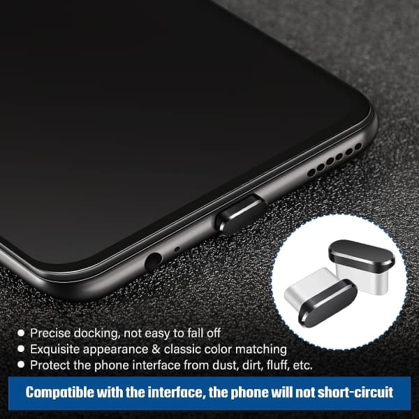 4 stk (svart) USB C støvpropp Type-C deksel Kompatibel