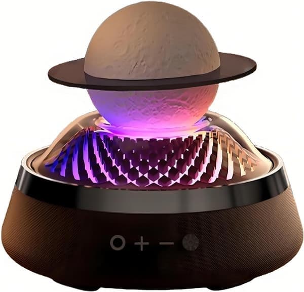 Bærbar Bluetooth-højttaler, æterisk oliediffuser, levitationsmånelampe, LED flydende Saturn-lampe med 6 farvetilstande bordlampe