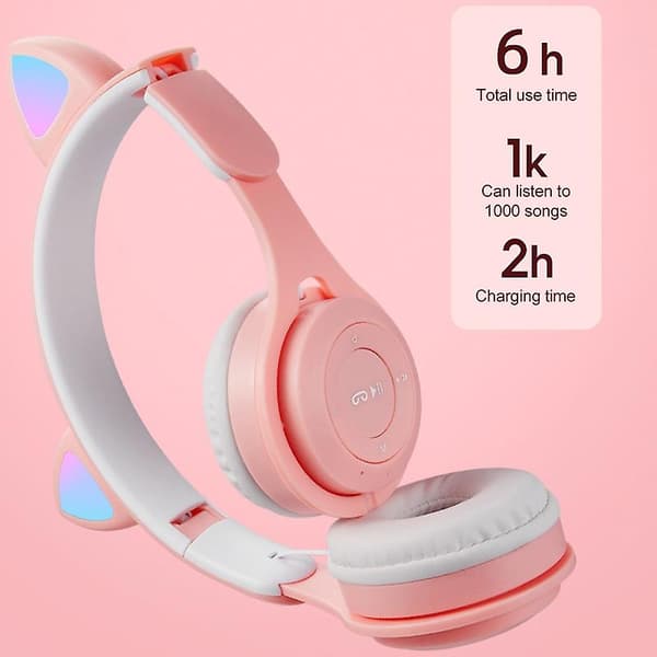 M6 Katteører Farverige To-farvede Bluetooth Headset White
