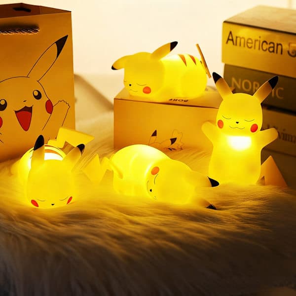 Pikachu Lille Nat Mini Atmosfære Lampe Sengelampe Bordpynt A A