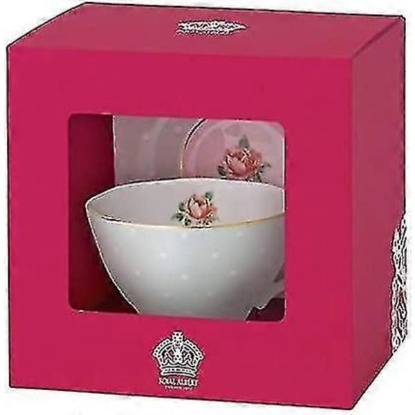 Polka Rose tekopp og skålsett
