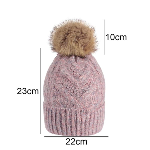 Mössa för kvinnor män vintermössa damer Cuffed Beanies Cap varm mössor röd Lilac