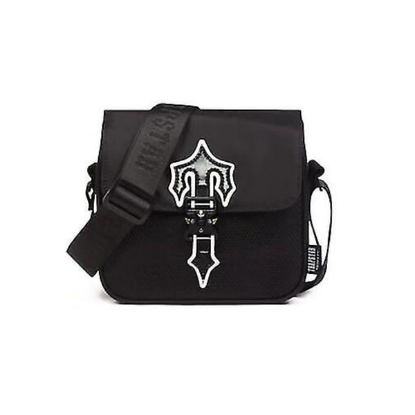 2023 Unisex Postman Bag Muoti Messenger Bag Oxford Kangas Hip Hop Bag-yky musta refleksi