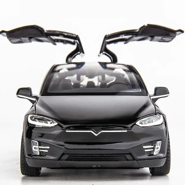 1/32 Tesla Model X 90d SUV Legetøjsbilmodel Støbt Metal Miniature Lyd & Lys Træk Tilbage 1:32 Samling Gave Til Dreng Barn TESLA MODEL X White