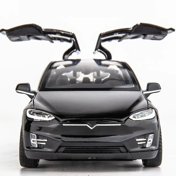 1/32 Tesla Model X 90d SUV Leikkiautomalli Valettu Metalli Miniatyyri Ääni & Valo Vetotakaisin 1:32 Kokoelma Lahja Pojalle Lapselle TESLA MODEL X Black