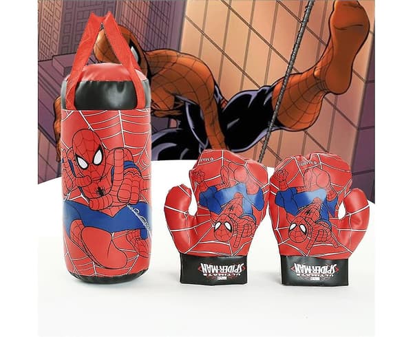 Barn Pojkar Spiderman Boxningshandskar Boxningssäck Set Leksak Present