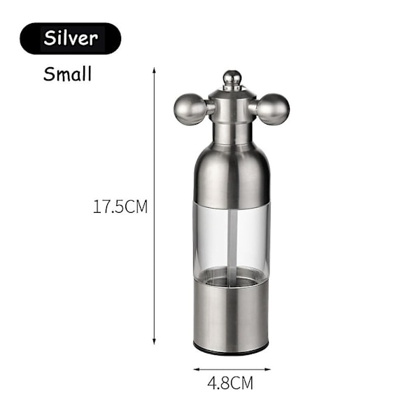Mustapippurimylly Suola Pippurimylly Maustemylly Keittiön luovat vempaimet Pippuri- ja suolamylly Hionta 2024 HOTC5 Silver 17.5cm