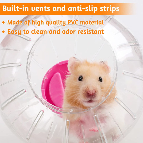 2-pack hamsterbollar, 12 cm hamster löpboll, transparent löpboll för hamstrar, rosa