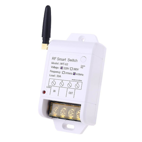 315mhz 433mhz +220v 380v 30a Langaton kaukosäätimen releohjainvastaanotin LED-valolla 2000m lähetin